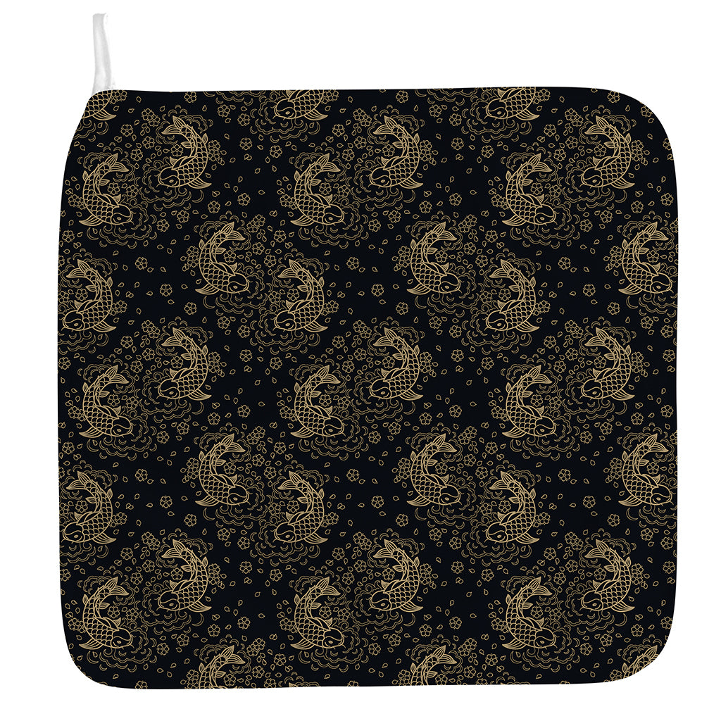 Chinese Koi Carp Pattern Print Hand Towel