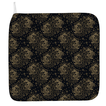 Chinese Koi Carp Pattern Print Hand Towel