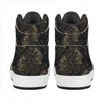 Chinese Koi Carp Pattern Print High Top Leather Sneakers