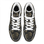 Chinese Koi Carp Pattern Print High Top Leather Sneakers