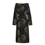 Chinese Koi Carp Pattern Print Hooded Bathrobe