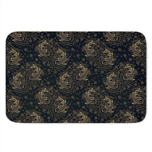 Chinese Koi Carp Pattern Print Indoor Door Mat