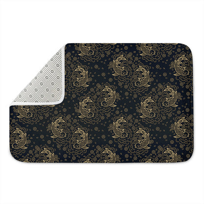 Chinese Koi Carp Pattern Print Indoor Door Mat