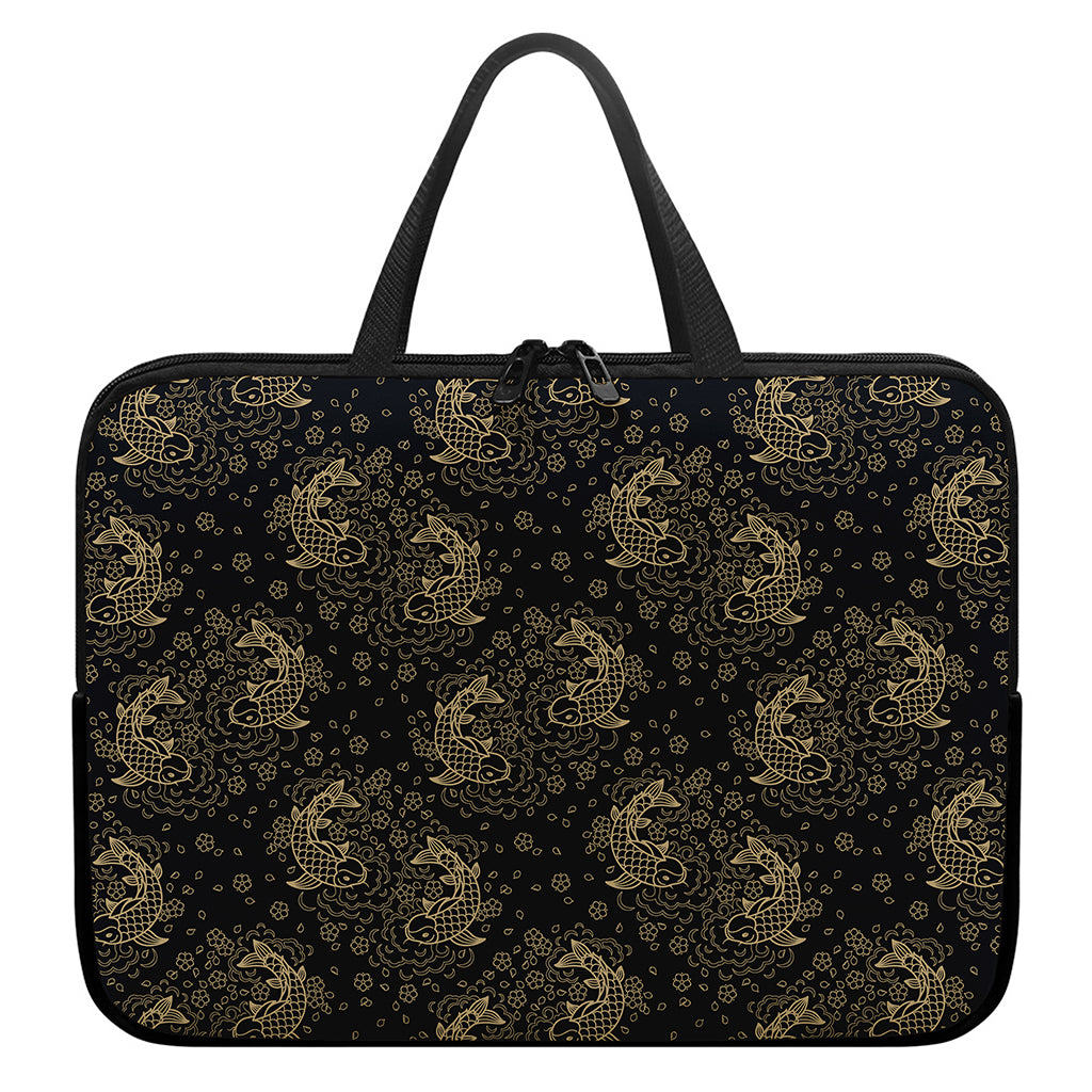 Chinese Koi Carp Pattern Print Laptop Sleeve With Handle