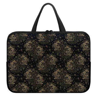 Chinese Koi Carp Pattern Print Laptop Sleeve With Handle