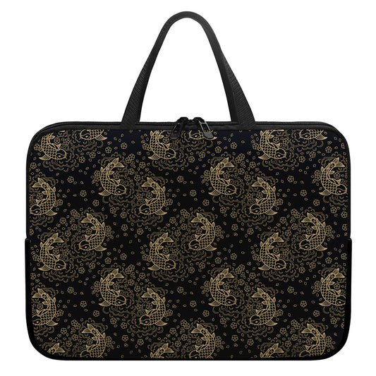 Chinese Koi Carp Pattern Print Laptop Sleeve With Handle