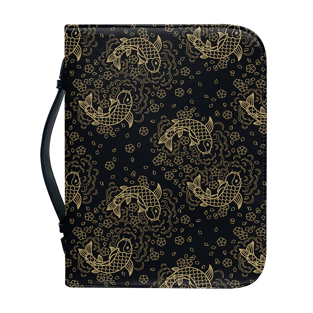 Chinese Koi Carp Pattern Print Leather Bible Cover