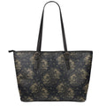 Chinese Koi Carp Pattern Print Leather Tote Bag With Zipper
