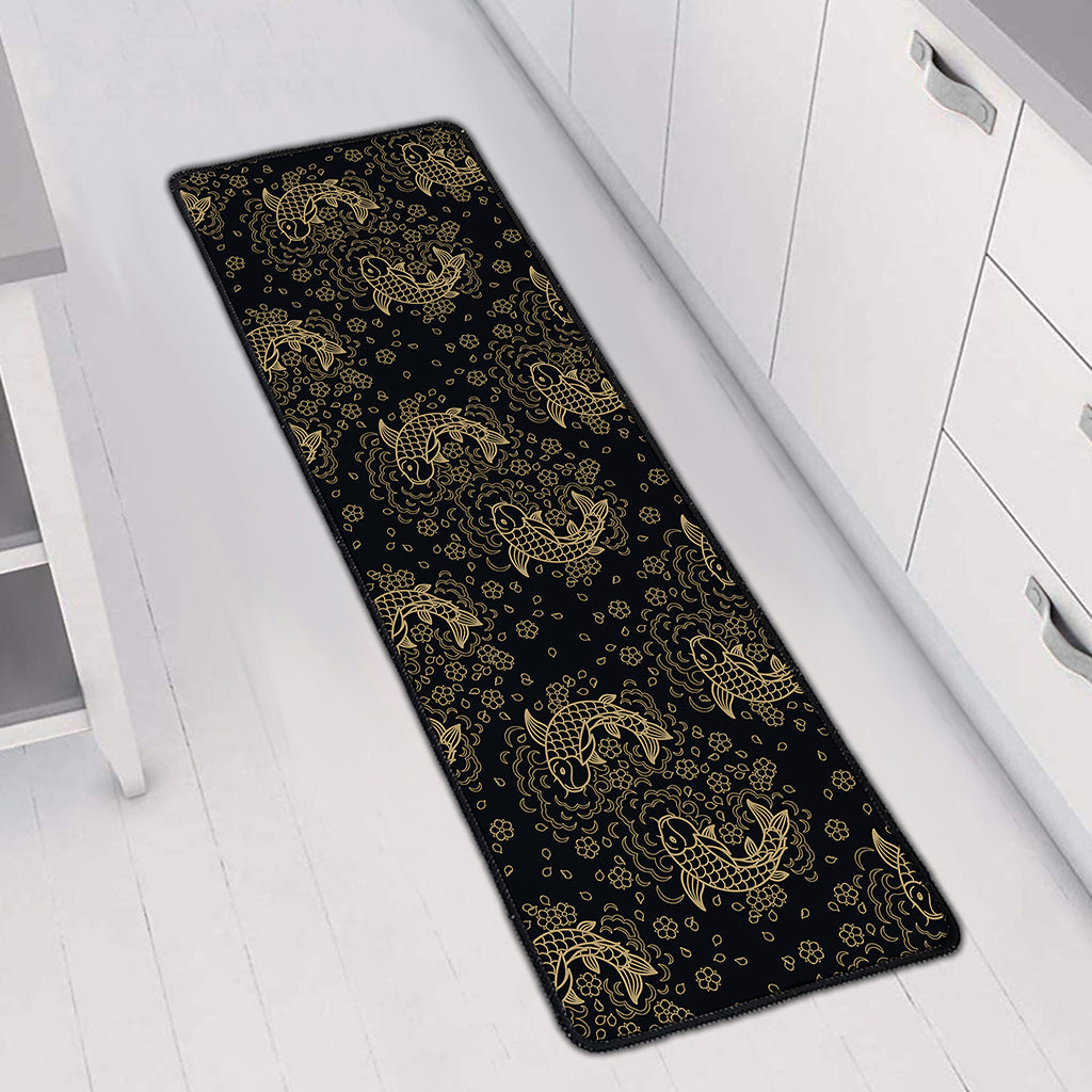 Chinese Koi Carp Pattern Print Long Kitchen Mat