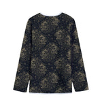 Chinese Koi Carp Pattern Print Long Sleeve Short Coat