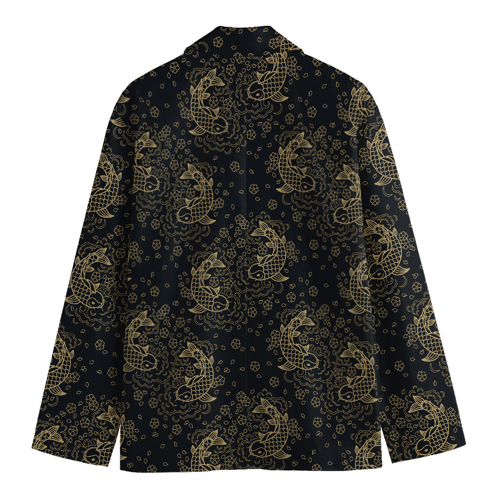Chinese Koi Carp Pattern Print Men's Blazer