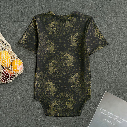Chinese Koi Carp Pattern Print Men's Bodysuit