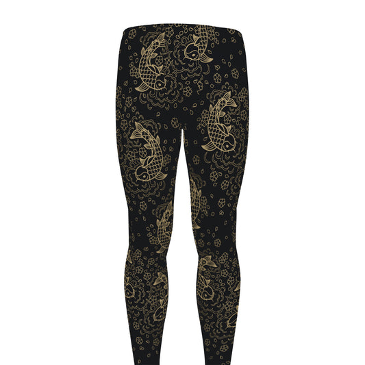 Chinese Koi Carp Pattern Print Men's leggings