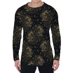 Chinese Koi Carp Pattern Print Men's Long Sleeve T-Shirt