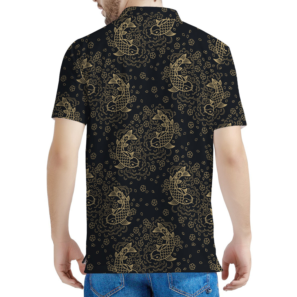 Chinese Koi Carp Pattern Print Men's Polo Shirt