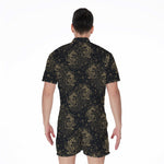 Chinese Koi Carp Pattern Print Men's Rompers