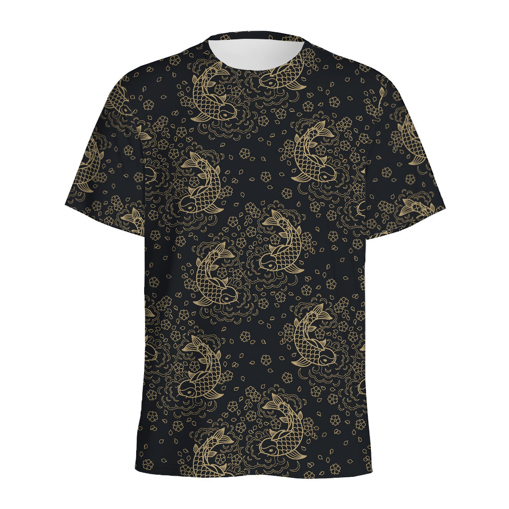 Chinese Koi Carp Pattern Print Men's Sports T-Shirt