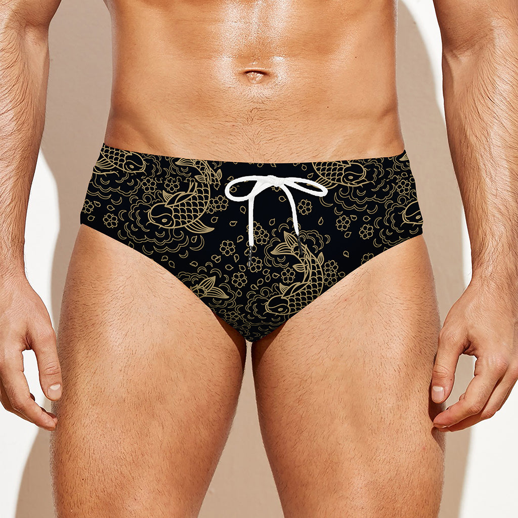 Chinese Koi Carp Pattern Print Men's Swim Briefs
