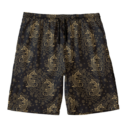 Chinese Koi Carp Pattern Print Men's Swim Trunks