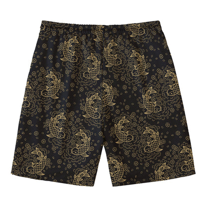 Chinese Koi Carp Pattern Print Men's Swim Trunks