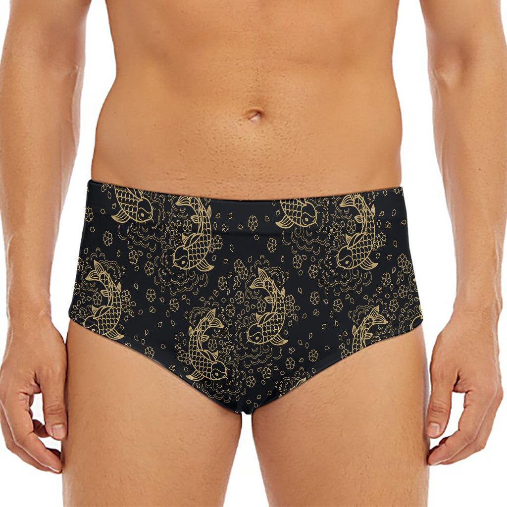 Chinese Koi Carp Pattern Print Men's Triangle Swim Briefs
