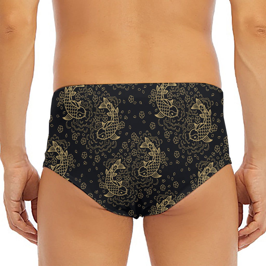 Chinese Koi Carp Pattern Print Men's Triangle Swim Briefs