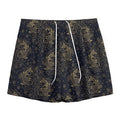 Chinese Koi Carp Pattern Print Mesh Shorts