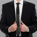 Chinese Koi Carp Pattern Print Necktie