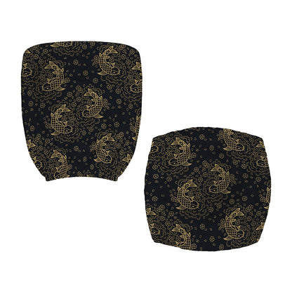 Chinese Koi Carp Pattern Print Office Chair Cover