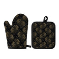 Chinese Koi Carp Pattern Print Oven Mitt And Pot Holder Set