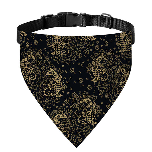 Chinese Koi Carp Pattern Print Over The Collar Dog Bandana