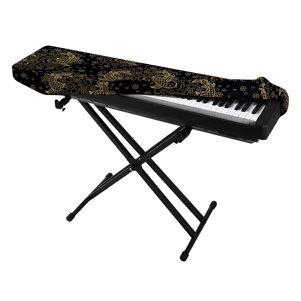 Chinese Koi Carp Pattern Print Piano Keyboard Cover