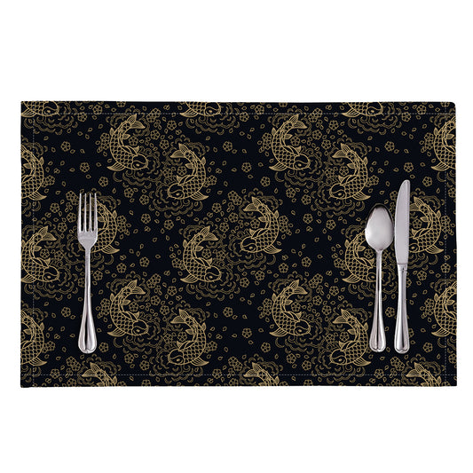 Chinese Koi Carp Pattern Print Placemat