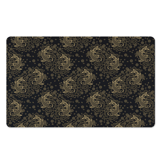 Chinese Koi Carp Pattern Print Polyester Doormat