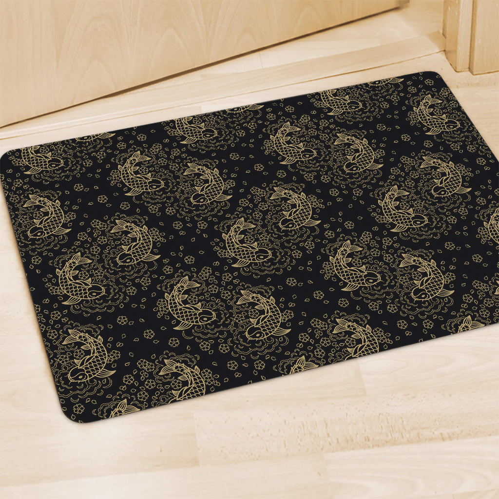 Chinese Koi Carp Pattern Print Polyester Doormat