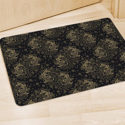 Chinese Koi Carp Pattern Print Polyester Doormat