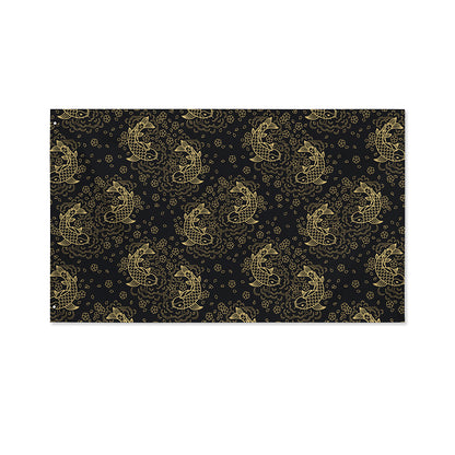 Chinese Koi Carp Pattern Print Polyester Flag