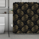 Chinese Koi Carp Pattern Print Polyester Shower Curtain