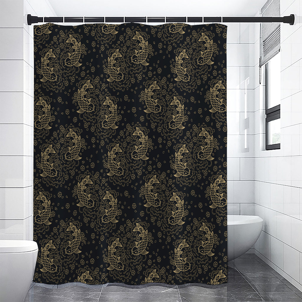 Chinese Koi Carp Pattern Print Premium Shower Curtain