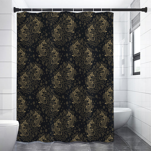 Chinese Koi Carp Pattern Print Premium Shower Curtain