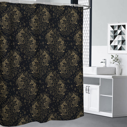 Chinese Koi Carp Pattern Print Premium Shower Curtain
