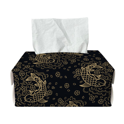 Chinese Koi Carp Pattern Print Rectangle Tissue Box Cover