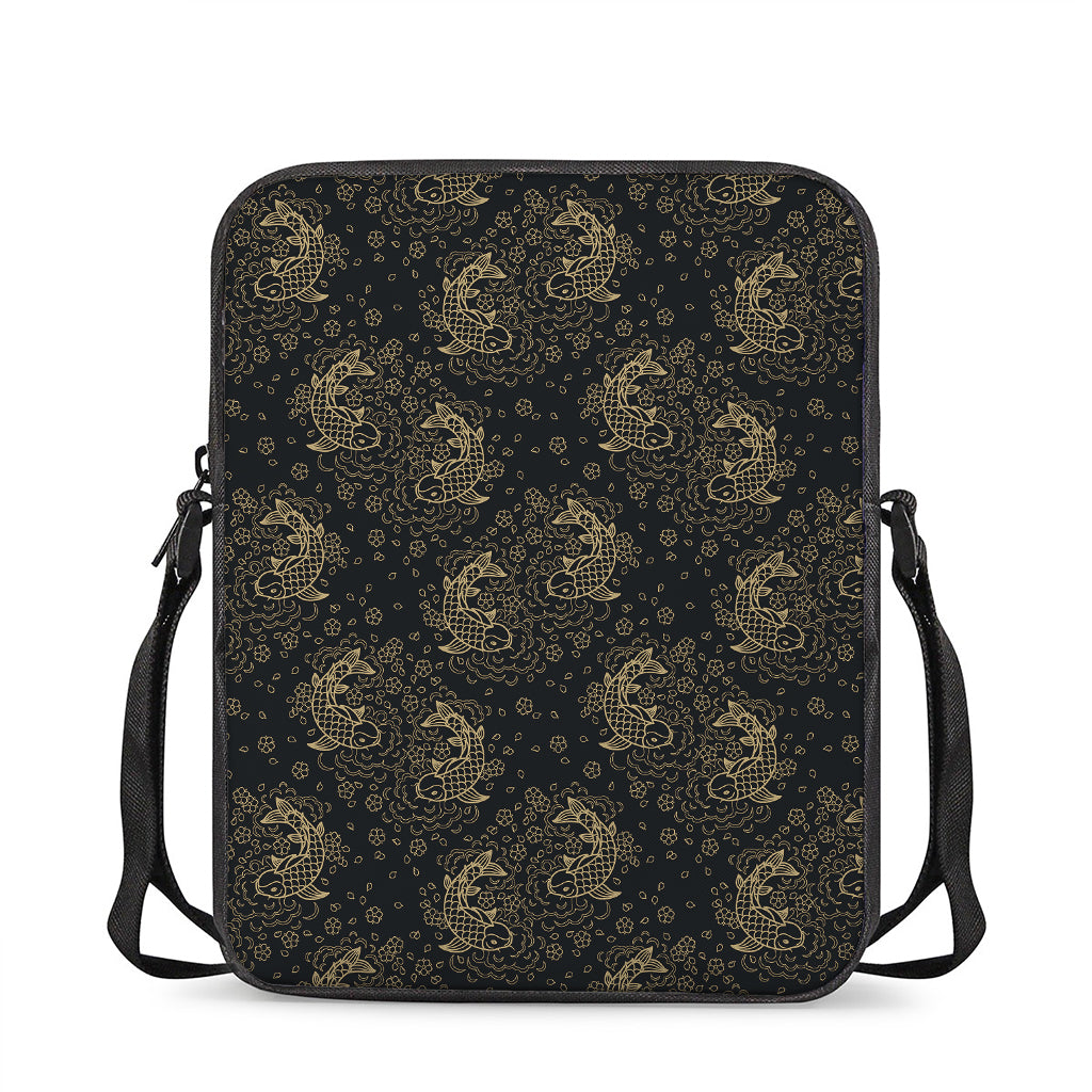 Chinese Koi Carp Pattern Print Rectangular Crossbody Bag