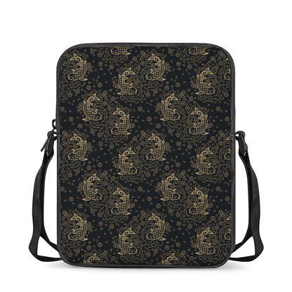 Chinese Koi Carp Pattern Print Rectangular Crossbody Bag