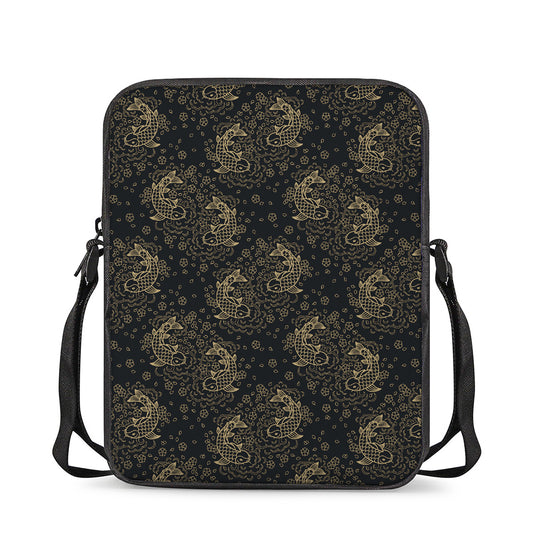 Chinese Koi Carp Pattern Print Rectangular Crossbody Bag