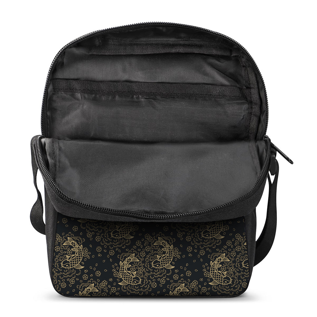 Chinese Koi Carp Pattern Print Rectangular Crossbody Bag