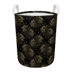 Chinese Koi Carp Pattern Print Round Laundry Basket
