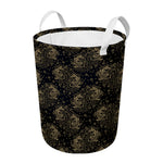 Chinese Koi Carp Pattern Print Round Laundry Basket