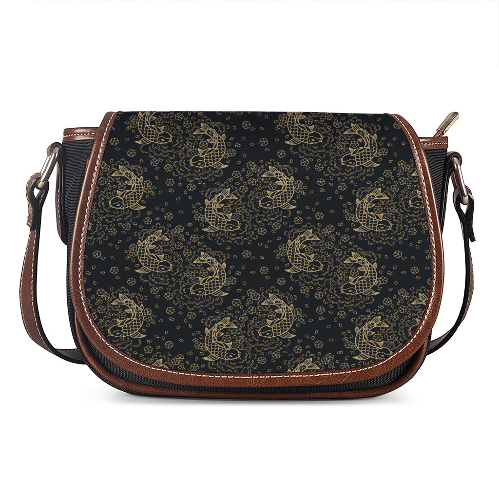 Chinese Koi Carp Pattern Print Saddle Bag