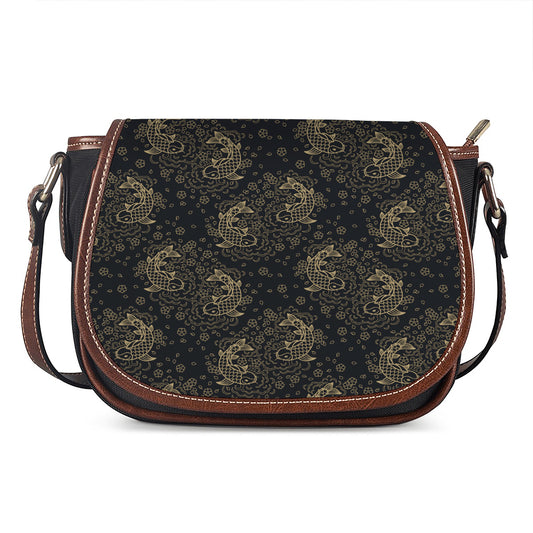Chinese Koi Carp Pattern Print Saddle Bag